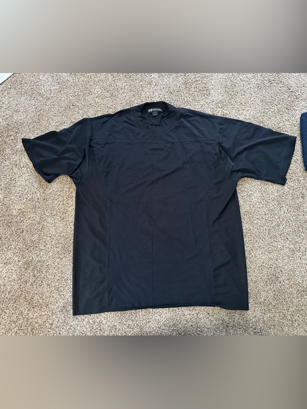 Y-3 Black shirt sleeve mixed media adidas x Yohji Yamamoto